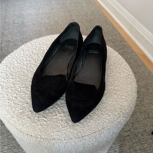 Stuart Weitzman Black Pointed Loafers